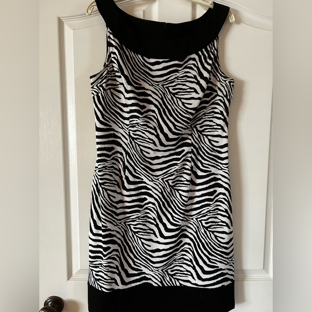 Zebra print sleeveless dress